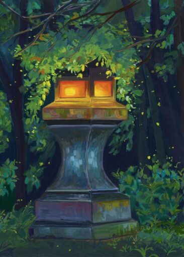 Mossy Japanese lantern von Zoe Art Garden